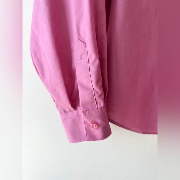 Fox Croft-Fuchsia Wrinkle Free-Classic Fit Button Down Shirt Long Sleeve-Size16P - Picture 4 of 11